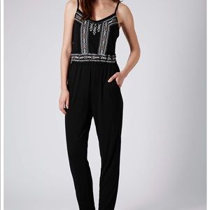 Topshop Embroidered Jumpsuit